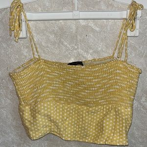 Zara Yellow Polka Dot Crop Top
